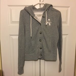 ABERCROMBIE & FITCH Gray Sweater Jacket
